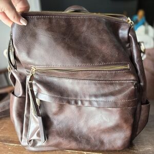 Brown Leather Backpack
